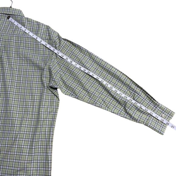 SCOTT BARBER BUTTON DOWN SHIRT PLAID CHECK MENS XL 100% COTTON OFFICE BREATHABLE - Picture 7 of 7
